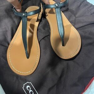 Coach Women's Black Leather Sandals